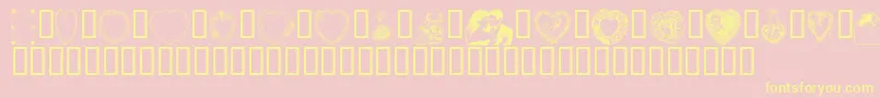 ValentineDayNormal Font – Yellow Fonts on Pink Background