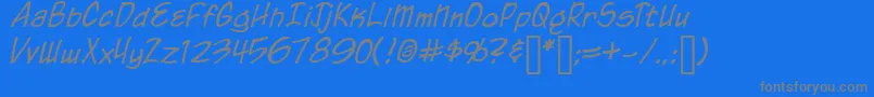 フォントChroniclesOfAHero – 青い背景に灰色の文字