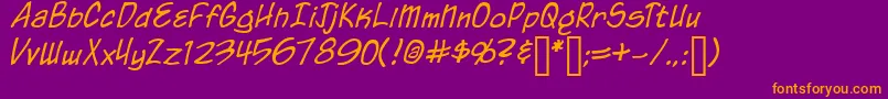 ChroniclesOfAHero Font – Orange Fonts on Purple Background