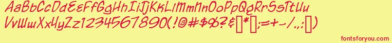 ChroniclesOfAHero Font – Red Fonts on Yellow Background