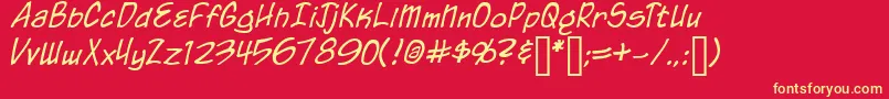 ChroniclesOfAHero Font – Yellow Fonts on Red Background