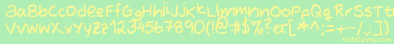 MtfEvasHand Font – Yellow Fonts on Green Background