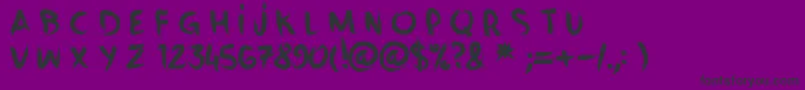 VanityCre-Schriftart – Schwarze Schriften auf violettem Hintergrund