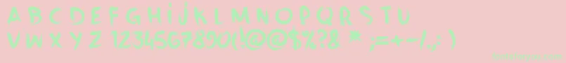VanityCre-Schriftart – Grüne Schriften auf rosa Hintergrund