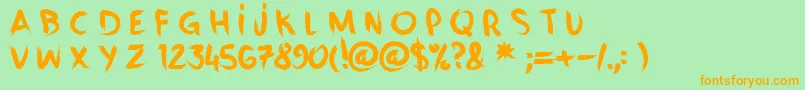 VanityCre Font – Orange Fonts on Green Background