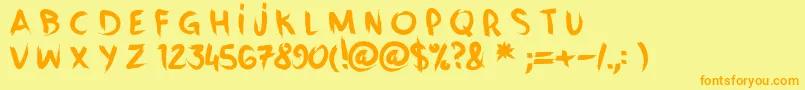 Шрифт VanityCre – оранжевые шрифты на жёлтом фоне