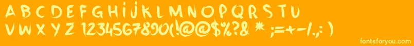 VanityCre Font – Yellow Fonts on Orange Background