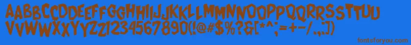 CatWomen Font – Brown Fonts on Blue Background