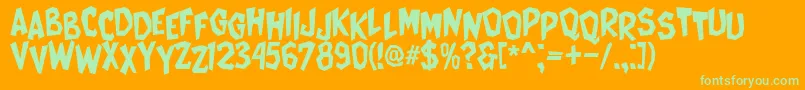 CatWomen Font – Green Fonts on Orange Background