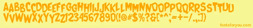 CatWomen Font – Orange Fonts on Yellow Background