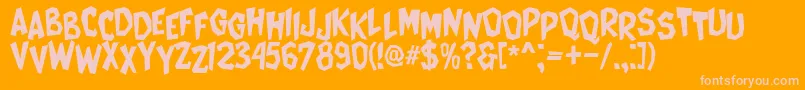 CatWomen Font – Pink Fonts on Orange Background