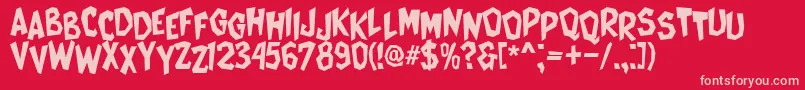 CatWomen Font – Pink Fonts on Red Background