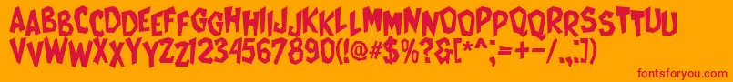 CatWomen Font – Red Fonts on Orange Background