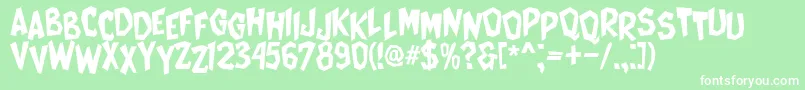CatWomen Font – White Fonts on Green Background