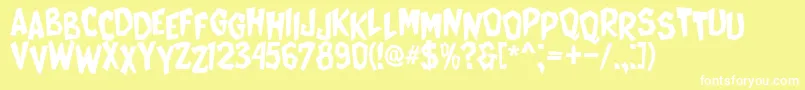 CatWomen Font – White Fonts on Yellow Background