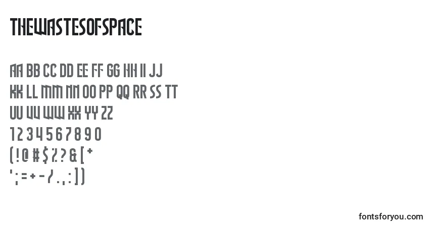 TheWastesOfSpace Font – alphabet, numbers, special characters