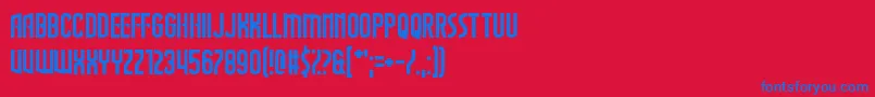 フォントTheWastesOfSpace – 赤い背景に青い文字