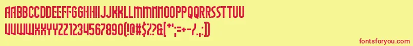 Шрифт TheWastesOfSpace – красные шрифты на жёлтом фоне