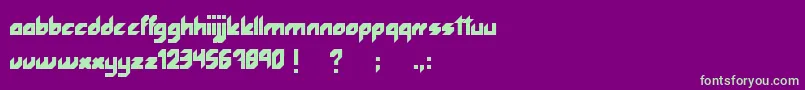 Rocketfont Font – Green Fonts on Purple Background