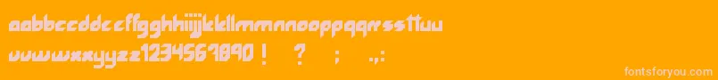 Rocketfont-Schriftart – Rosa Schriften auf orangefarbenem Hintergrund