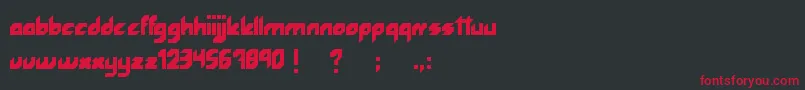 フォントRocketfont – 黒い背景に赤い文字
