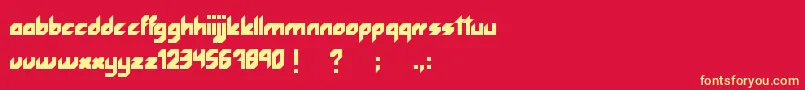 Rocketfont Font – Yellow Fonts on Red Background