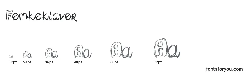 Размеры шрифта Femkeklaver