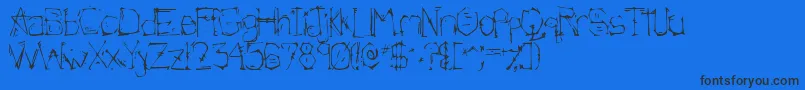 Morlandic-Schriftart – Schwarze Schriften auf blauem Hintergrund