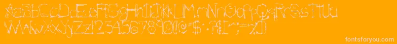 Morlandic-Schriftart – Rosa Schriften auf orangefarbenem Hintergrund