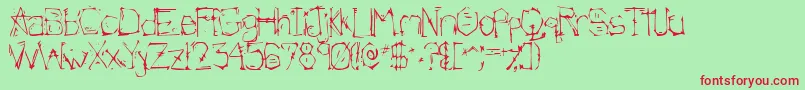 Morlandic-Schriftart – Rote Schriften auf grünem Hintergrund