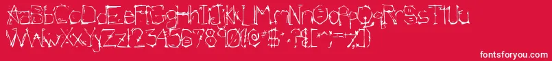 Morlandic-Schriftart – Weiße Schriften auf rotem Hintergrund