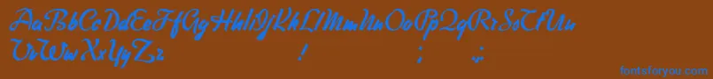 FreeWriter Font – Blue Fonts on Brown Background