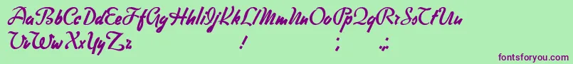 FreeWriter Font – Purple Fonts on Green Background