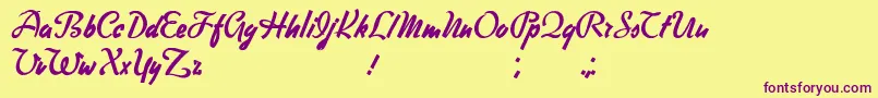 FreeWriter Font – Purple Fonts on Yellow Background