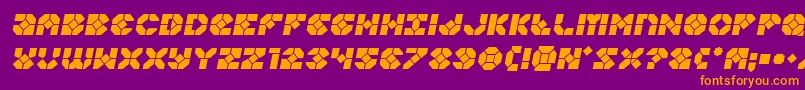 Zoomrunnersemital Font – Orange Fonts on Purple Background