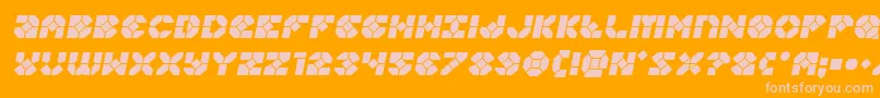 Zoomrunnersemital-Schriftart – Rosa Schriften auf orangefarbenem Hintergrund