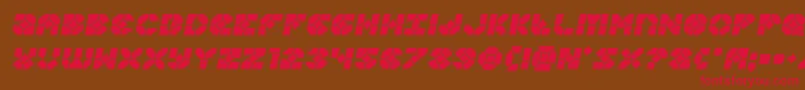フォントZoomrunnersemital – 赤い文字が茶色の背景にあります。