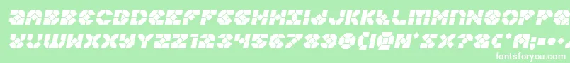 フォントZoomrunnersemital – 緑の背景に白い文字