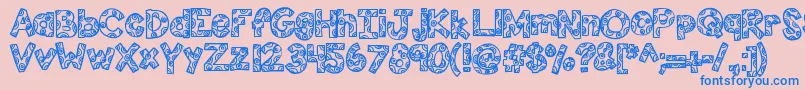 fuente Kbfunhouse – Fuentes Azules Sobre Fondo Rosa