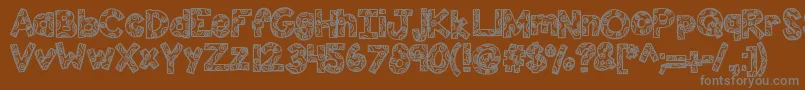 Kbfunhouse Font – Gray Fonts on Brown Background