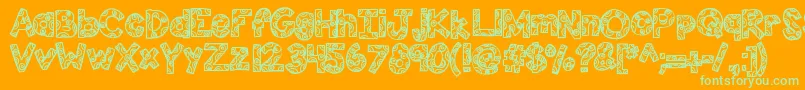 Kbfunhouse Font – Green Fonts on Orange Background