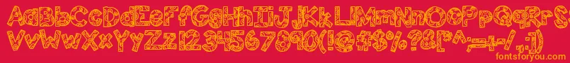 Kbfunhouse Font – Orange Fonts on Red Background