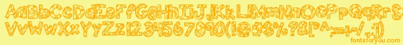 Kbfunhouse Font – Orange Fonts on Yellow Background