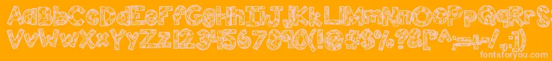 Kbfunhouse Font – Pink Fonts on Orange Background