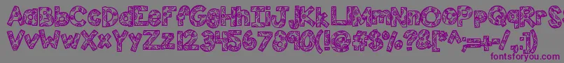 Czcionka Kbfunhouse – fioletowe czcionki na szarym tle