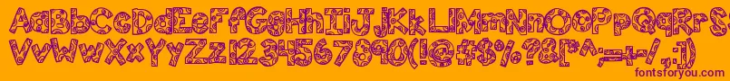 Kbfunhouse Font – Purple Fonts on Orange Background
