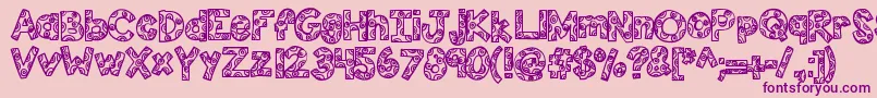 フォントKbfunhouse – ピンクの背景に紫のフォント