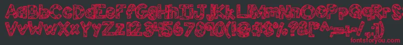 Czcionka Kbfunhouse – czerwone czcionki na czarnym tle