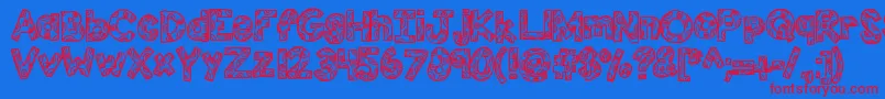 Kbfunhouse Font – Red Fonts on Blue Background