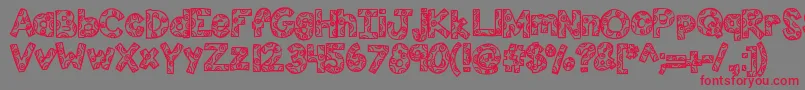 フォントKbfunhouse – 赤い文字の灰色の背景